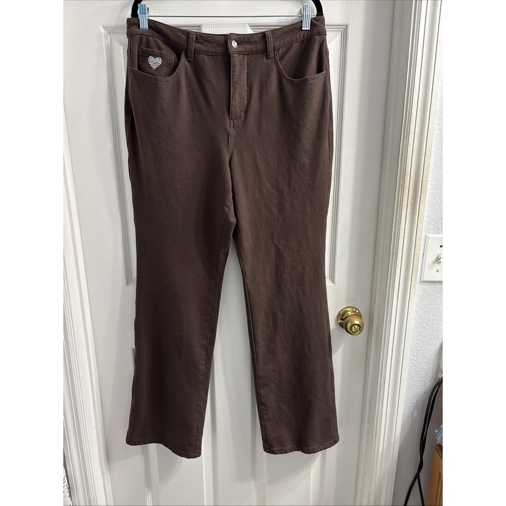 Quacker Factory DreamJeannes Boot Cut Brown Size 12